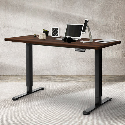 Levede Motorised Standing Desk Adjustable 140cm Walnut 1000x 1MM-1973193823706288135
