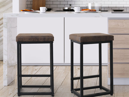 Levede 2X Bar Stools PU Leather Metal-1919892921822351367