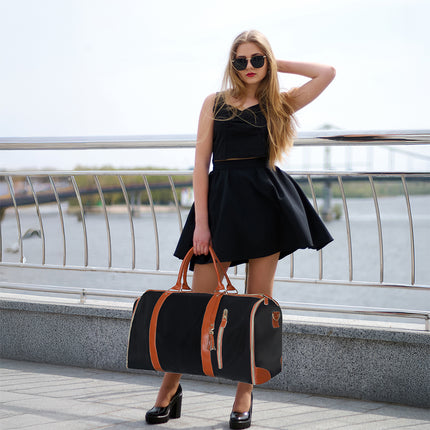 Slimbridge Garment Bags 2 in 1 Hanging Suit Bag Black-1973193511423578119