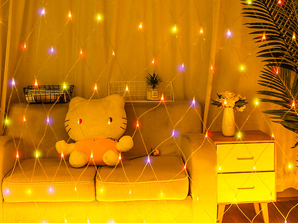 320LED Fairy Lights Net Mesh Curtain Multi-Coloured-1864184476502986759
