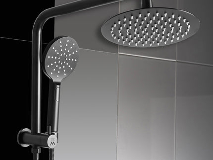 Shower Head High Pressure Set Rain Round Black-1942353352696401927