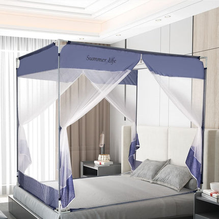 Dreamz Mosquito Bed Nets Foldable Canopy Square Blue-1954802841537351687
