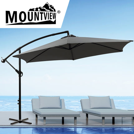 Mountview 3M Outdoor Umbrella Cantilever Grey Without Base-1975420431955529735