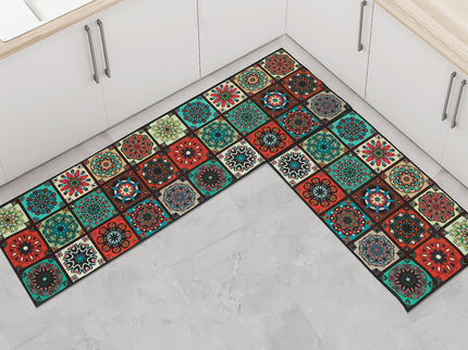 Marlow 2x Kitchen Mat Floor Rugs Area 45x120cm-1910113064695500807