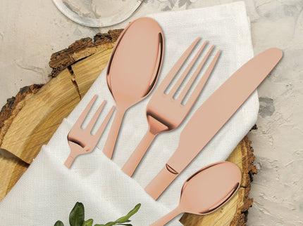 Stainless Steel Cutlery Set Glossy Knife Rose Gold-1864184347452641287