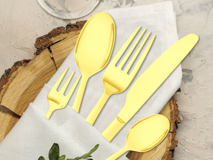 Stainless Steel Cutlery Set Travel Knife Gold-1864184347171622919