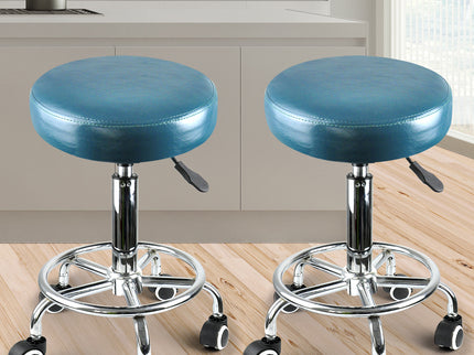 Levede 2x Barstool Swivel Salon Hairdressing Teal-1864184633273487366