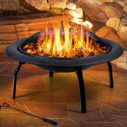 22" Outdoor Fire Pit BBQ Grill Fireplace Small-1973193619863113735