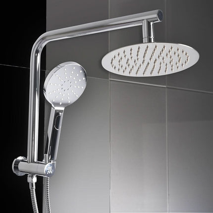 Shower Head High Pressure Set Rain Round Silver-1954802953172946951