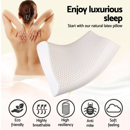 Giselle Queen 34cm 5-Zone Euro Top Pocket Spring Mattress with 2 Natural Latex Contour Pillows