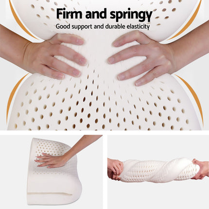 Giselle Queen 34cm 5-Zone Euro Top Pocket Spring Mattress with 2 Natural Latex Contour Pillows