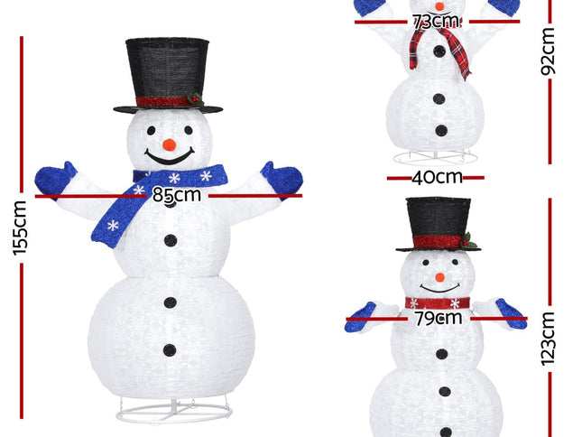 3 PCS Christmas Lights 330 LED Fairy Light Snowman Decorations Jingle Jollys