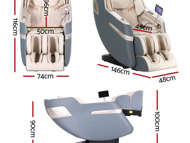 Livemor 4D Massage Chair Electric Recliner Home Massager Gray Sina