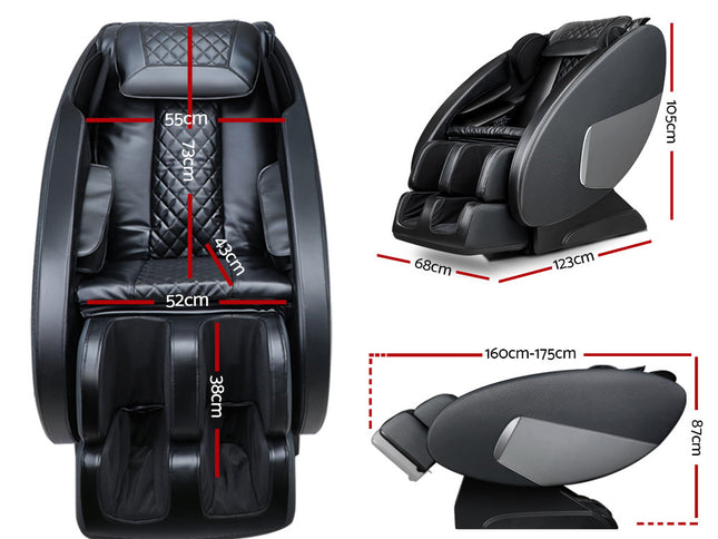 Livemor Massage Chair Electric Recliner Massager Black Ellmue