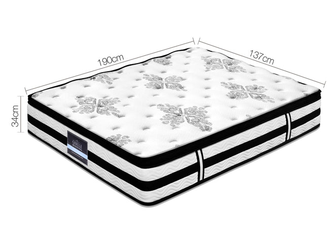 Giselle Bedding 34cm Mattress Euro Top Pocket Spring Double
