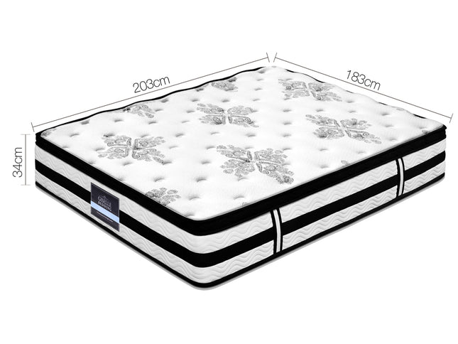 Giselle Bedding 34cm Mattress Euro Top Pocket Spring King
