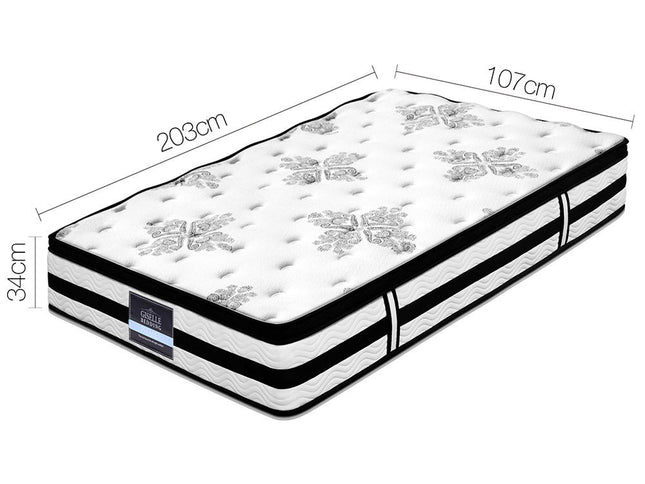 Giselle Bedding 34cm Mattress Euro Top Pocket Spring King Single