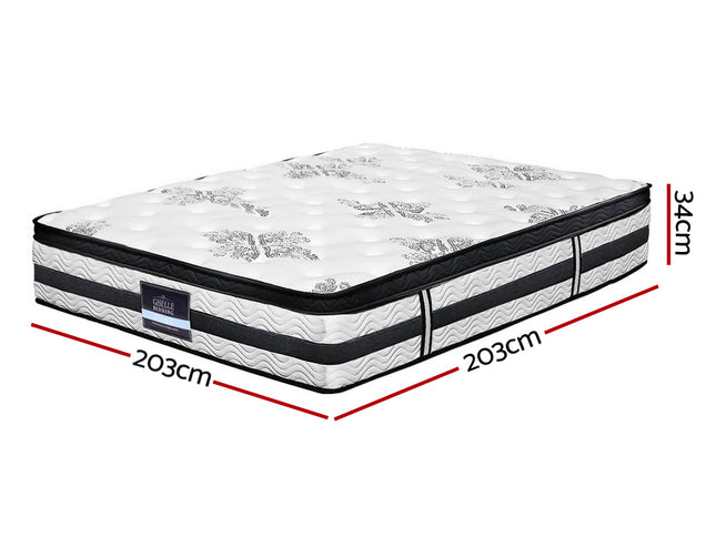 Giselle Bedding 34cm Mattress Euro Top Pocket Spring Super King