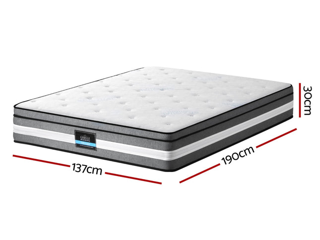 Giselle Bedding 30cm Mattress Gel Foam Pocket Spring Double