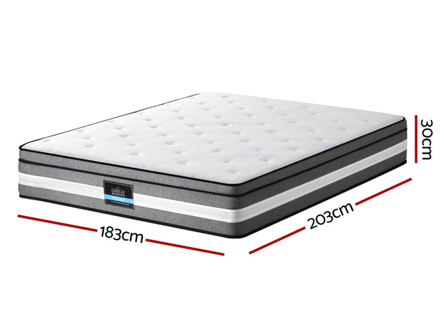 Giselle Bedding 30cm Mattress Gel Foam Pocket Spring King