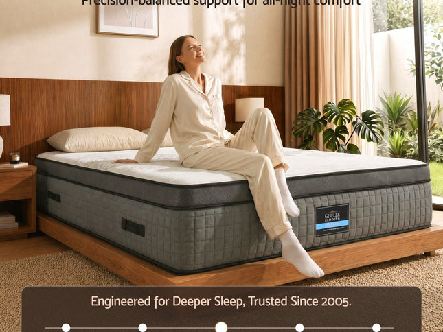 Giselle Bedding King Mattress 37cm 4-in-1 Adjustable Firmness Cooling Gel Memory Foam Dual-Zone Flippable for Couples