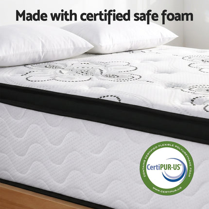 Giselle Bedding 30cm Mattress Pocket Spring Medium Firm Foam Euro Top Queen