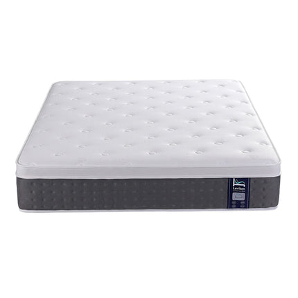 Levitex Double Mattress Lumbar Support, 5-Zone Pocket Springs & 2-Row Hardened Edges for Deep Sleep, Cooling Gel Memory & Egg-Crate Foam