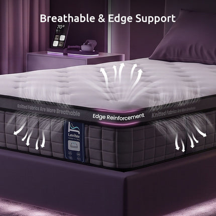 Levitex Single Mattress 2 Rows Edge Support for Deep Sleep 5-Zone Ergonomic Pocket Spring Breathable Corrugated Sponge Medium Firm 30CM