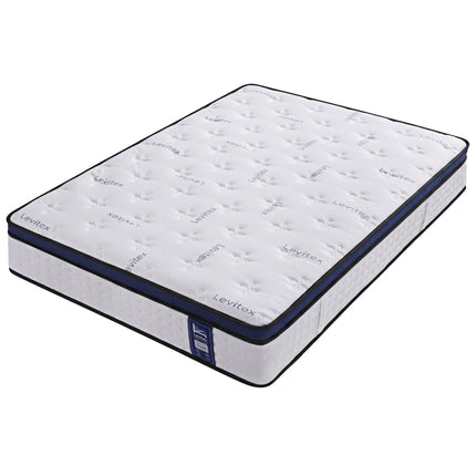 Levitex 35CM Double Mattresses Gel Memory Foam and 7-Zone Ergonomic Pocket Spring, Anti-Roll Dual-Row Edge, Undisturbed Deep Sleep For Restless Couples, Triple Cooling System