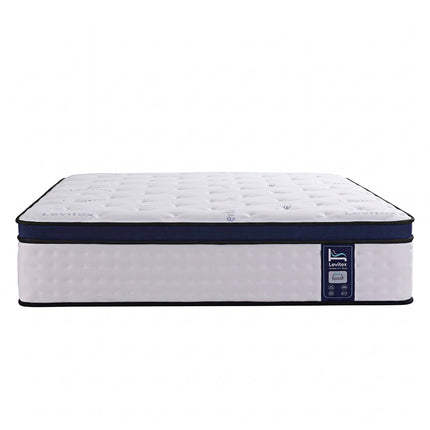 Levitex 35CM Queen Mattresses Gel Memory Foam and 7-Zone Ergonomic Pocket Spring, Anti-Roll Dual-Row Edge, Undisturbed Deep Sleep For Restless Couples, Triple Cooling System