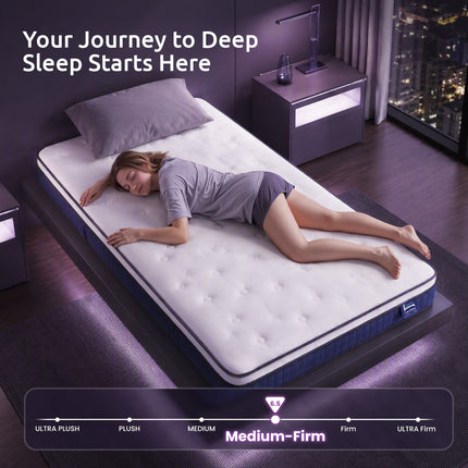 Levitex King Single Mattress 23CM With Pocket Spring & Cooling Gel Foam, Medium-Firm Full-Body Support, Mattresses In A Box