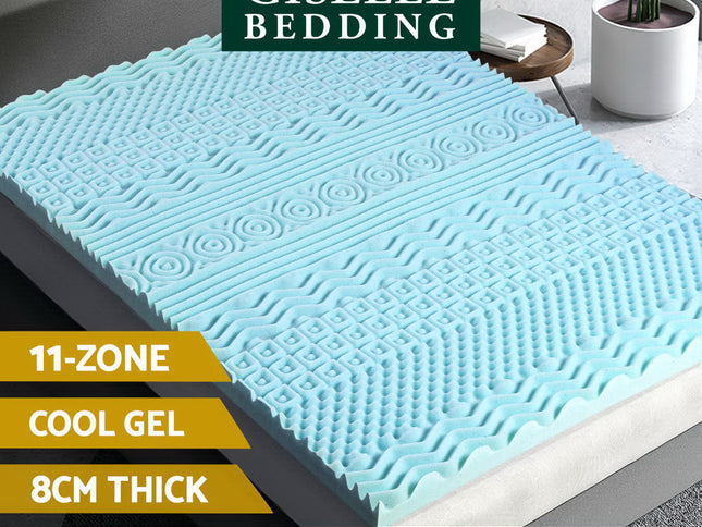 Giselle Bedding Memory Foam Mattress Topper 11-Zone 8cm Double