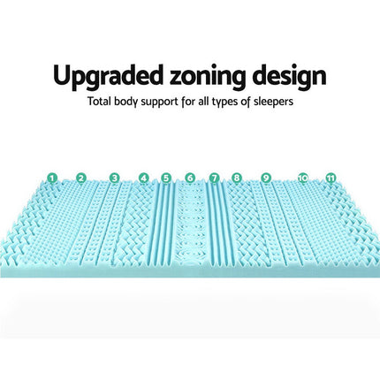 Giselle Bedding Memory Foam Mattress Topper 11-Zone 8cm Double
