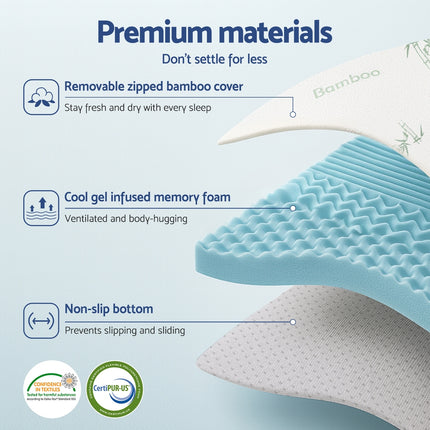 Giselle Bedding 5cm Memory Foam Mattress Topper 7-Zone King Single