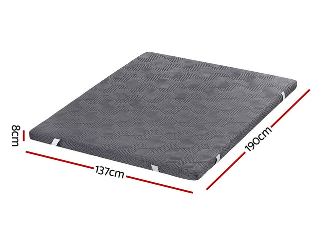 Giselle 8cm Memory Foam Mattress Topper Gel Dual Layer Foam Bamboo Double