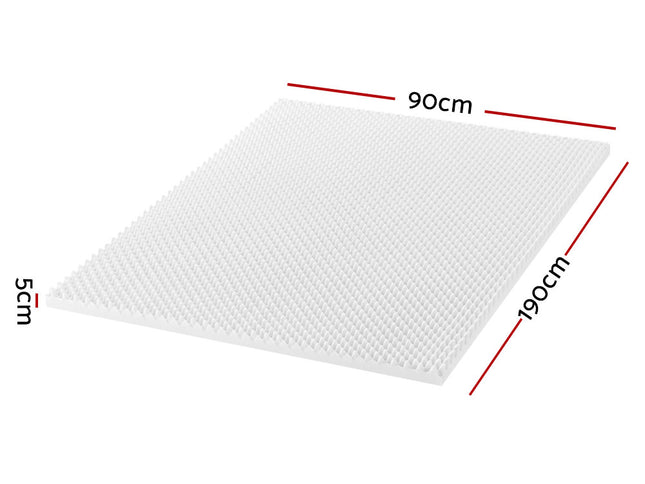 Giselle Bedding Memory Foam Mattress Topper Egg Crate 5cm Single