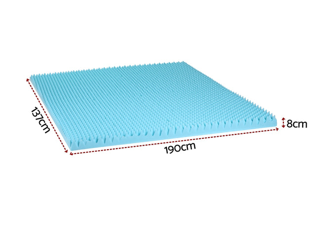 Giselle 8cm Memory Foam Mattress Topper Gel Egg Crate Foam Bamboo Double