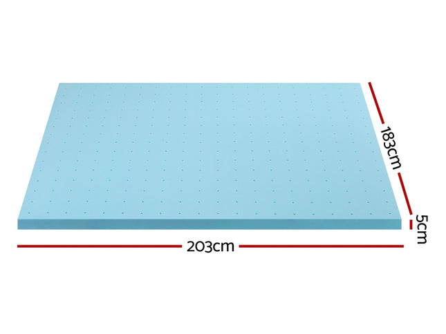 Giselle Bedding Memory Foam Mattress Topper Ventilated Cool Gel 5cm King