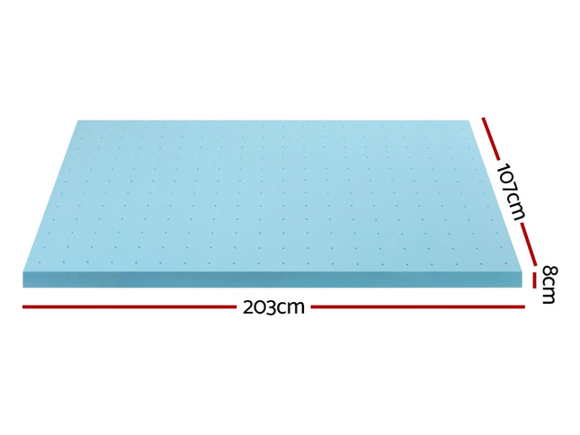 Giselle Bedding Memory Foam Mattress Topper Ventilated Cool Gel 8cm King Single