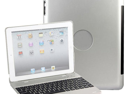 Aluminum Bluetooth Keyboard Tablet Case For Ipad 4 / 3 / 2 - Silver-1915196598778990597