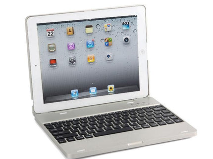 Aluminum Bluetooth Keyboard Tablet Case For Ipad 4 / 3 / 2 - Silver-1915196598778990595