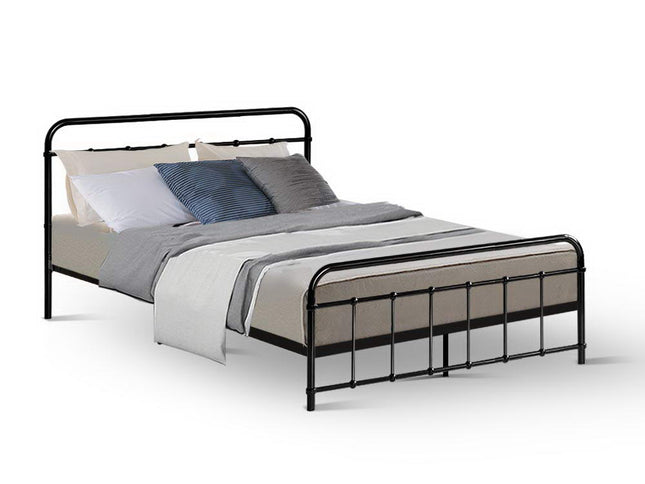 Artiss Bed Frame Metal Bed Frame LEO - Double (Black)
