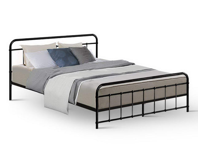 Artiss Bed Frame Metal Bed Frame LEO - Queen (Black)