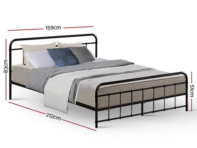 Artiss Bed Frame Metal Bed Frame LEO - Queen (Black)