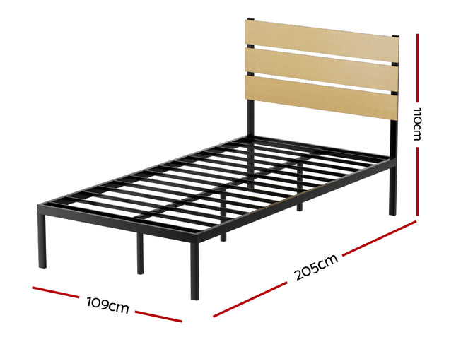 Artiss Bed Frame King Single Size Metal Base Mattress Platform Foundation PAULA