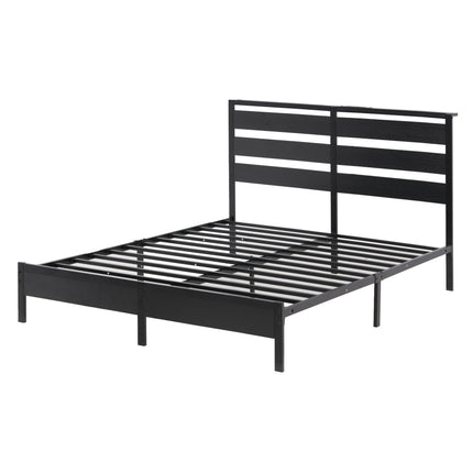 Artiss Bed Frame Double Size LED Metal Bed Base with Charging Station