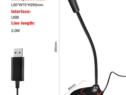 Flexible Usb Computer Microphone - 360 Degree Bendable - 2.2M-1915196997141401609