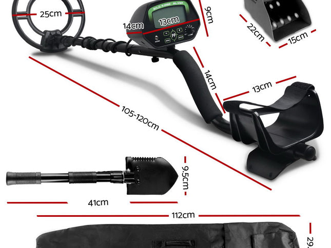 Metal Detector 220MM Deep Sensitive Waterproof Treasure Hunter Gold Digger Shovel