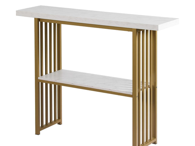 Artiss Console Table Marble Effect White&Gold