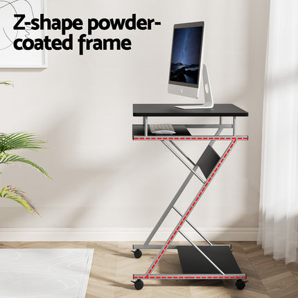 Artiss Computer Desk Office Chair Set Desks with Keyboard Shelf Try Black